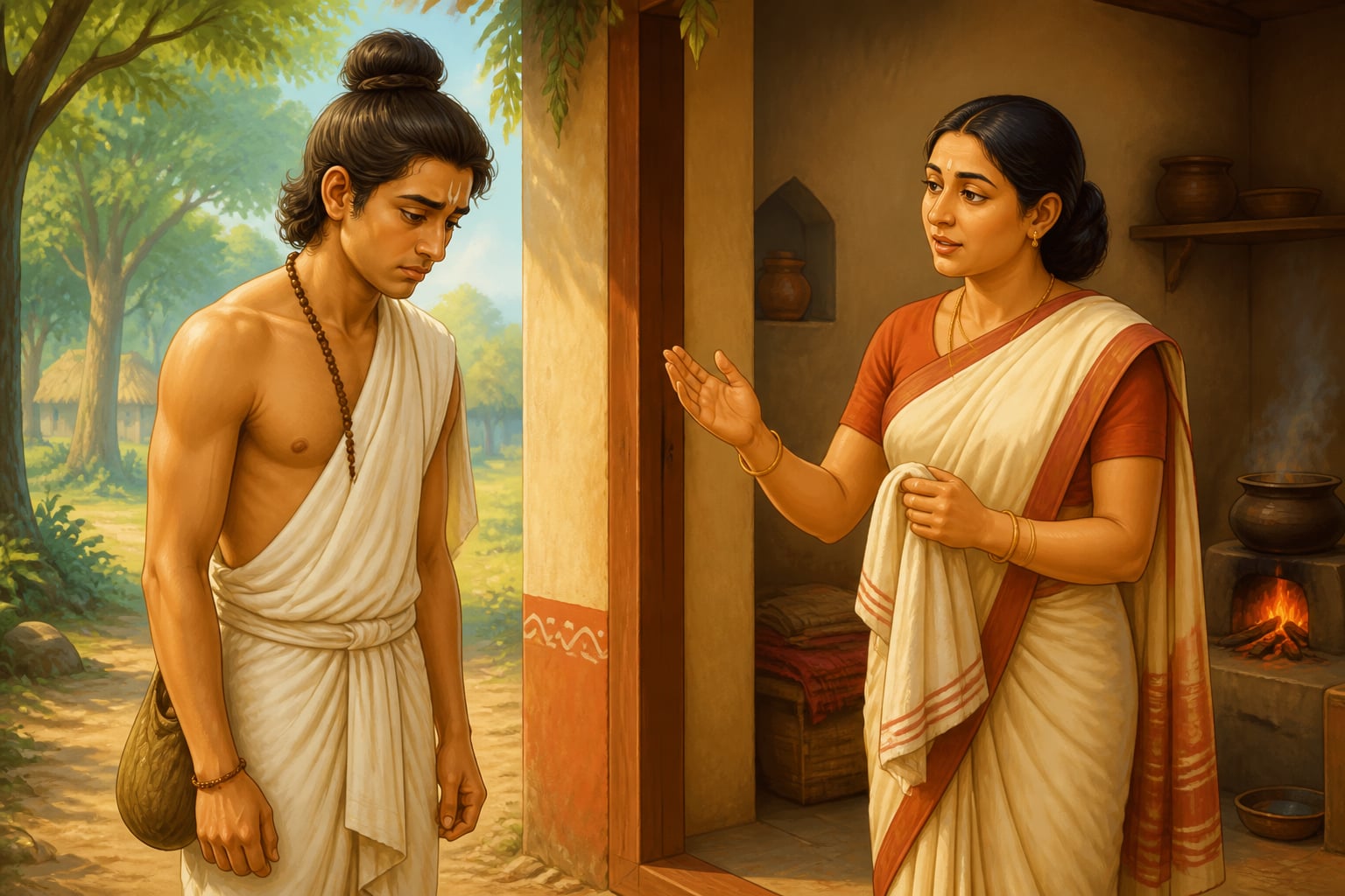 The humble housewife rebukes the proud brahmin Kaushika