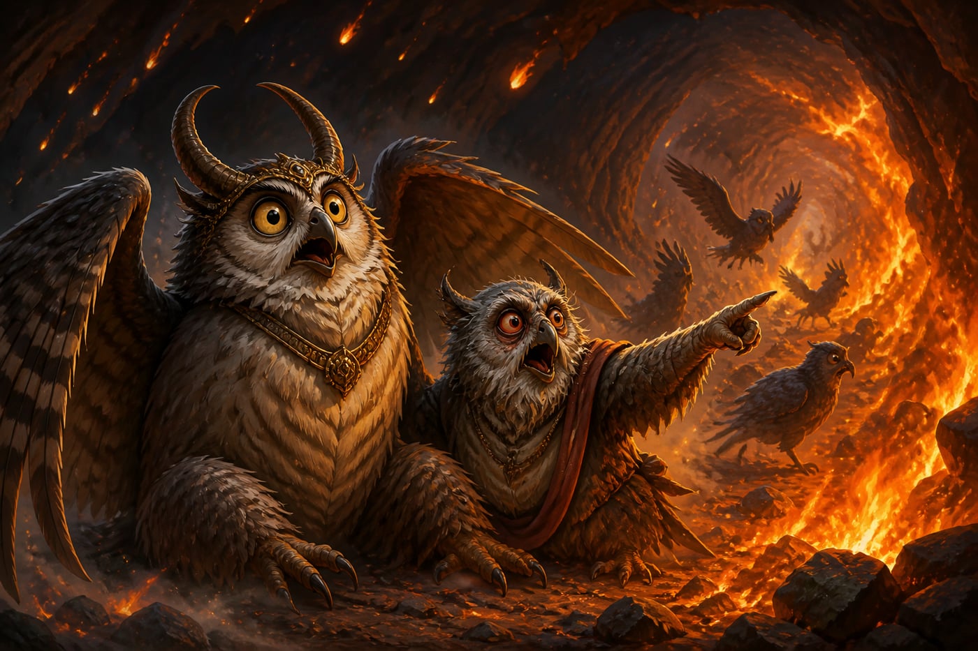 King Arimardana wakes amid the burning passages