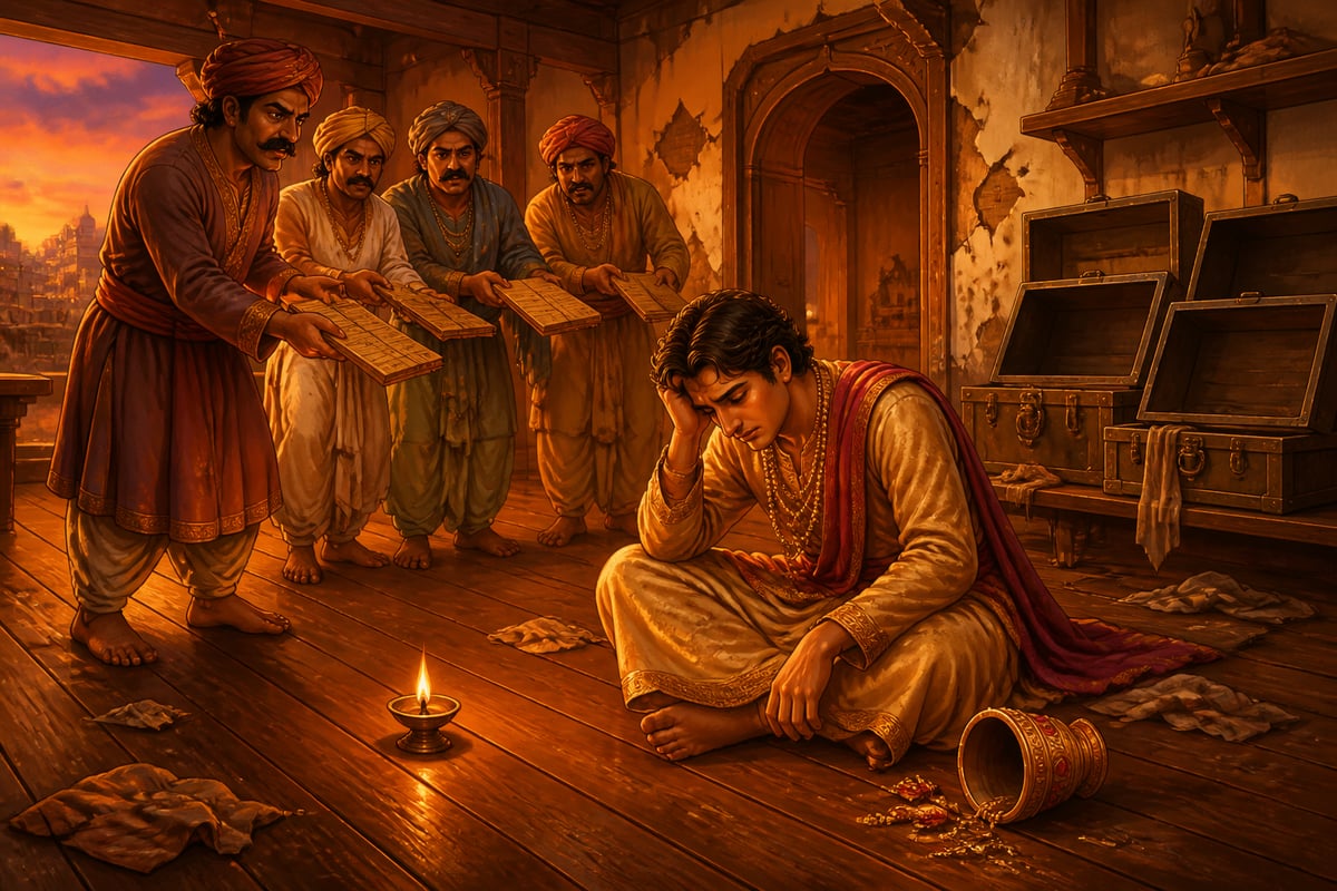 Dhanahina ruined among his creditors