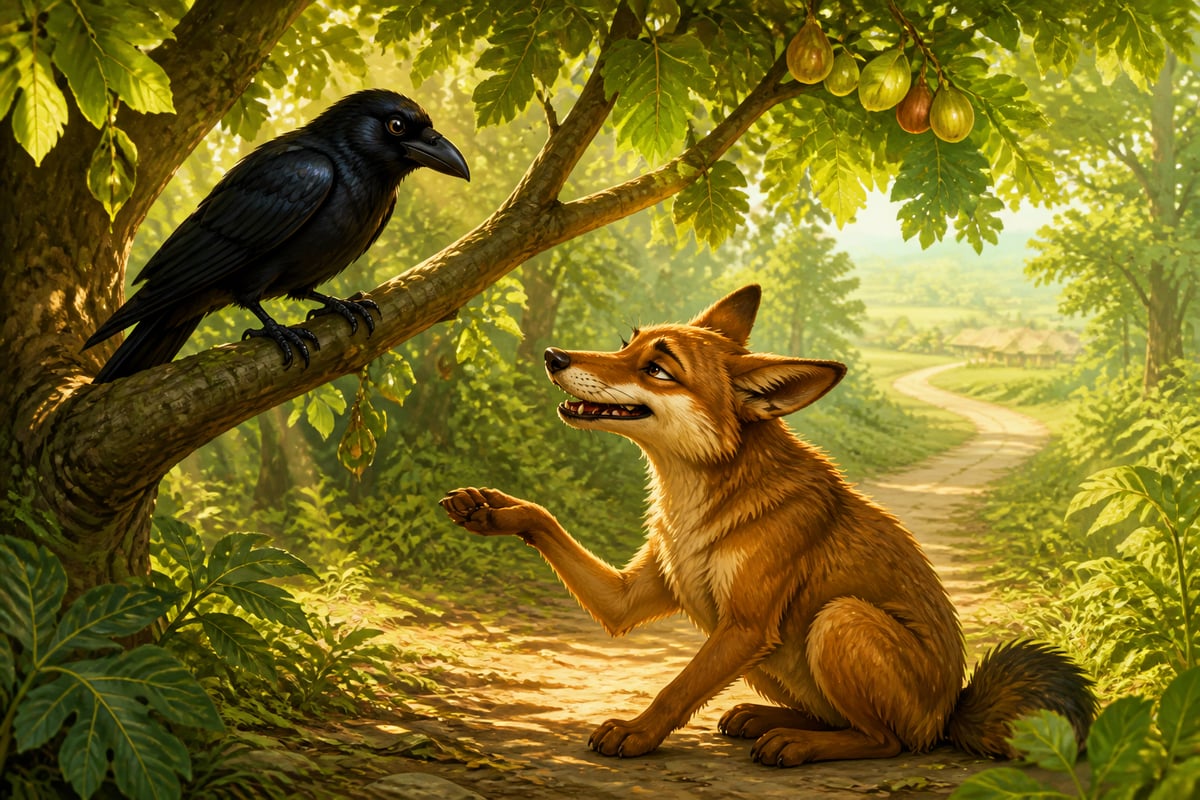 The crow takes counsel from the wise jackal