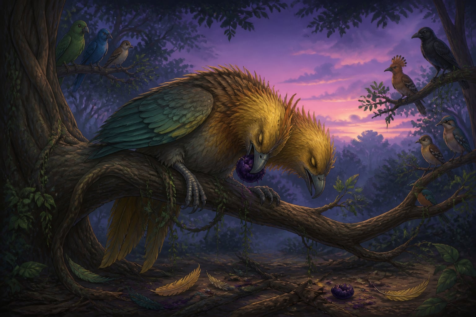 Bharunda the two-headed bird poisoned at dusk