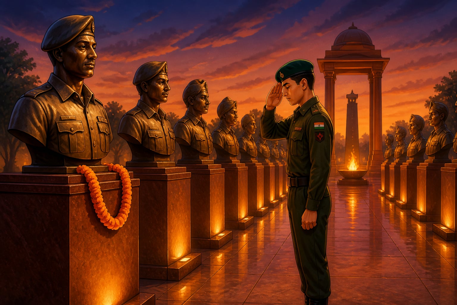 Param Yodha Sthal bronze busts at the National War Memorial