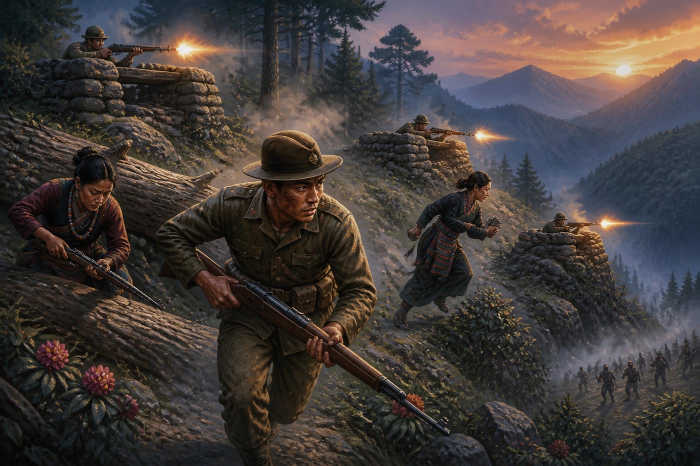 Jaswant Singh dashing between firing positions to simulate a larger force