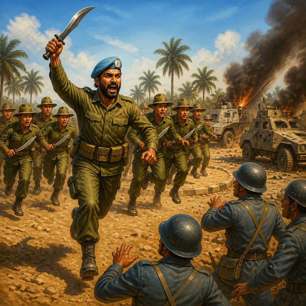 Captain Salaria leads the khukri charge at Elizabethville