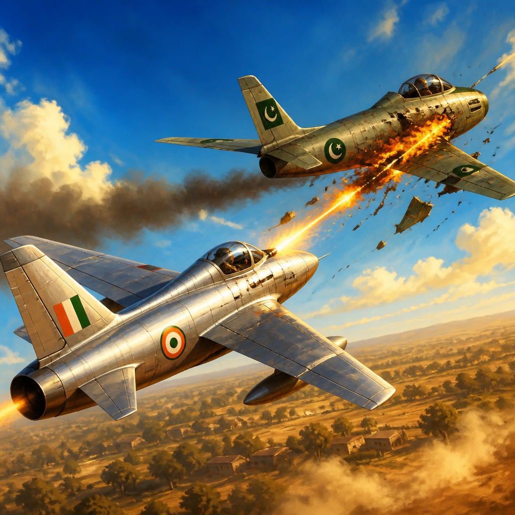 Keelor's Gnat downs a Pakistani Sabre on 3 September 1965
