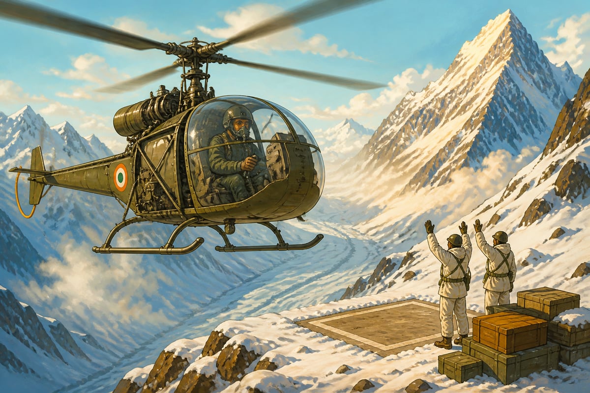 Cheetah pilot performing an autorotation landing at high altitude