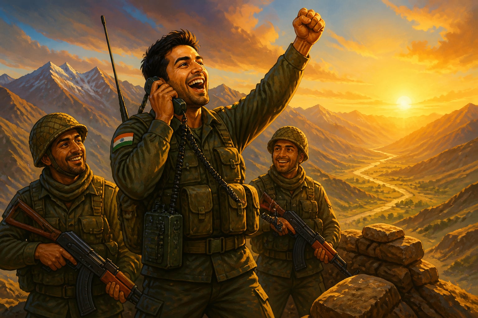 Vikram Batra on the radio at Point 5140 summit