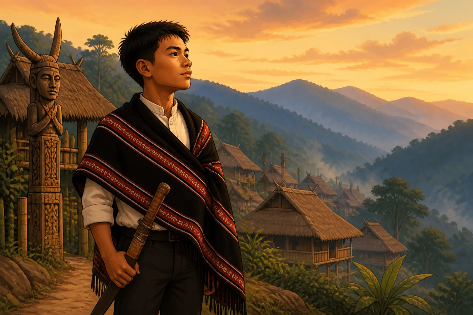 Young Kenguruse in his Khezakenoma village in Nagaland