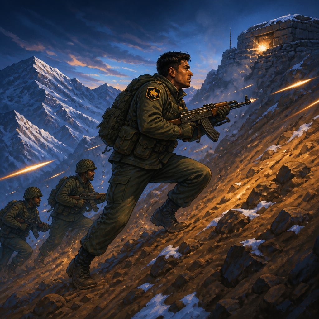 Captain Anuj Nayyar leading the final charge up Pimple II