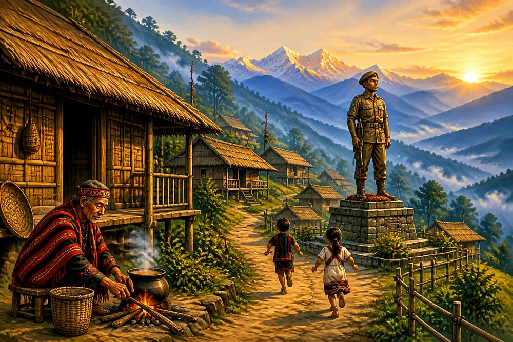 The Tangsa village of Borduria, Hangpan Dada's homeland