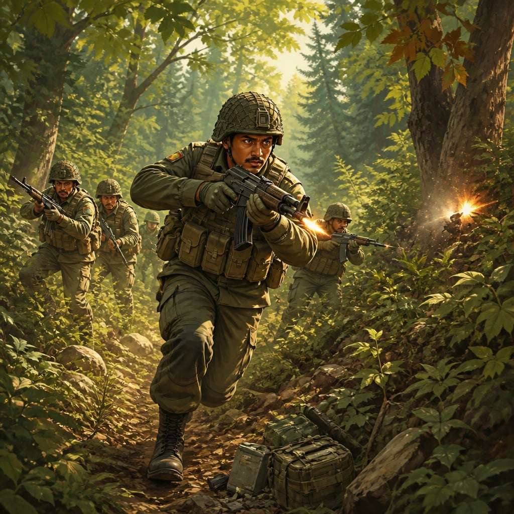 Havildar Hangpan Dada charging Lashkar terrorists in the Kupwara forest