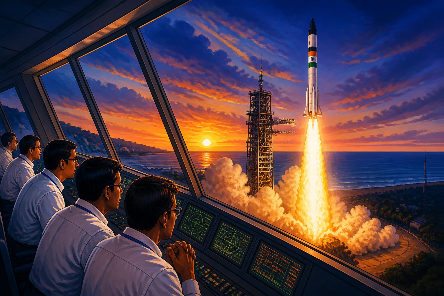 Mission Shakti anti-satellite missile lifting off from Abdul Kalam Island