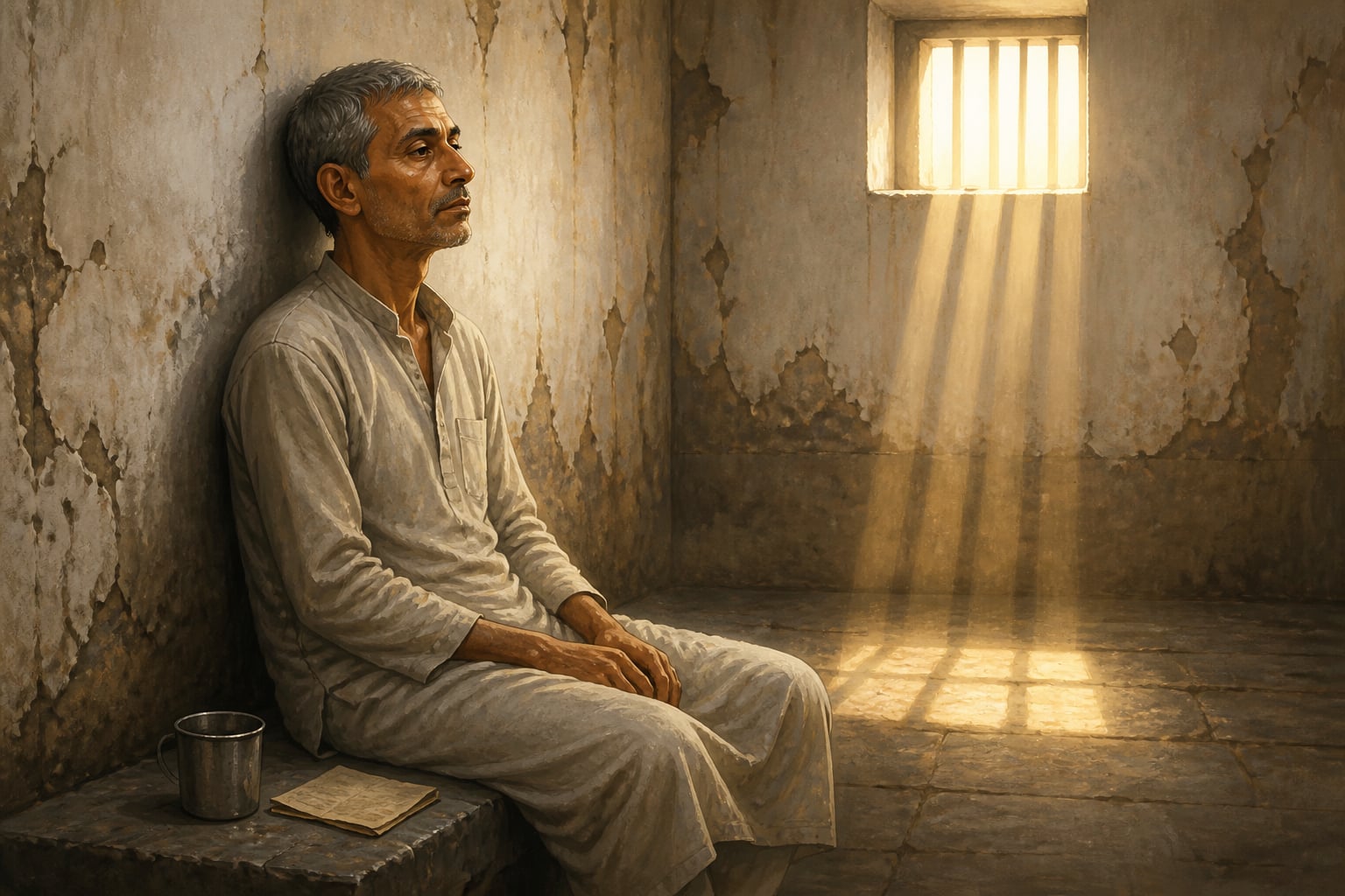 Ravindra Kaushik aged and forgotten in a Multan prison cell