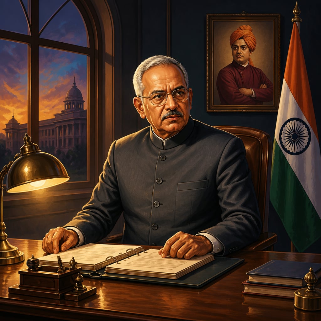 Ajit Doval as National Security Advisor at South Block desk