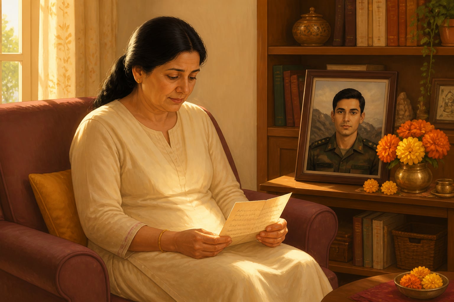Dimple Cheema with a letter from Captain Vikram Batra