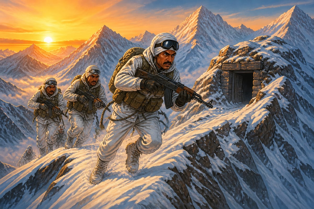 Bana Singh leading the assault on Quaid Post at 21,000 feet on Siachen