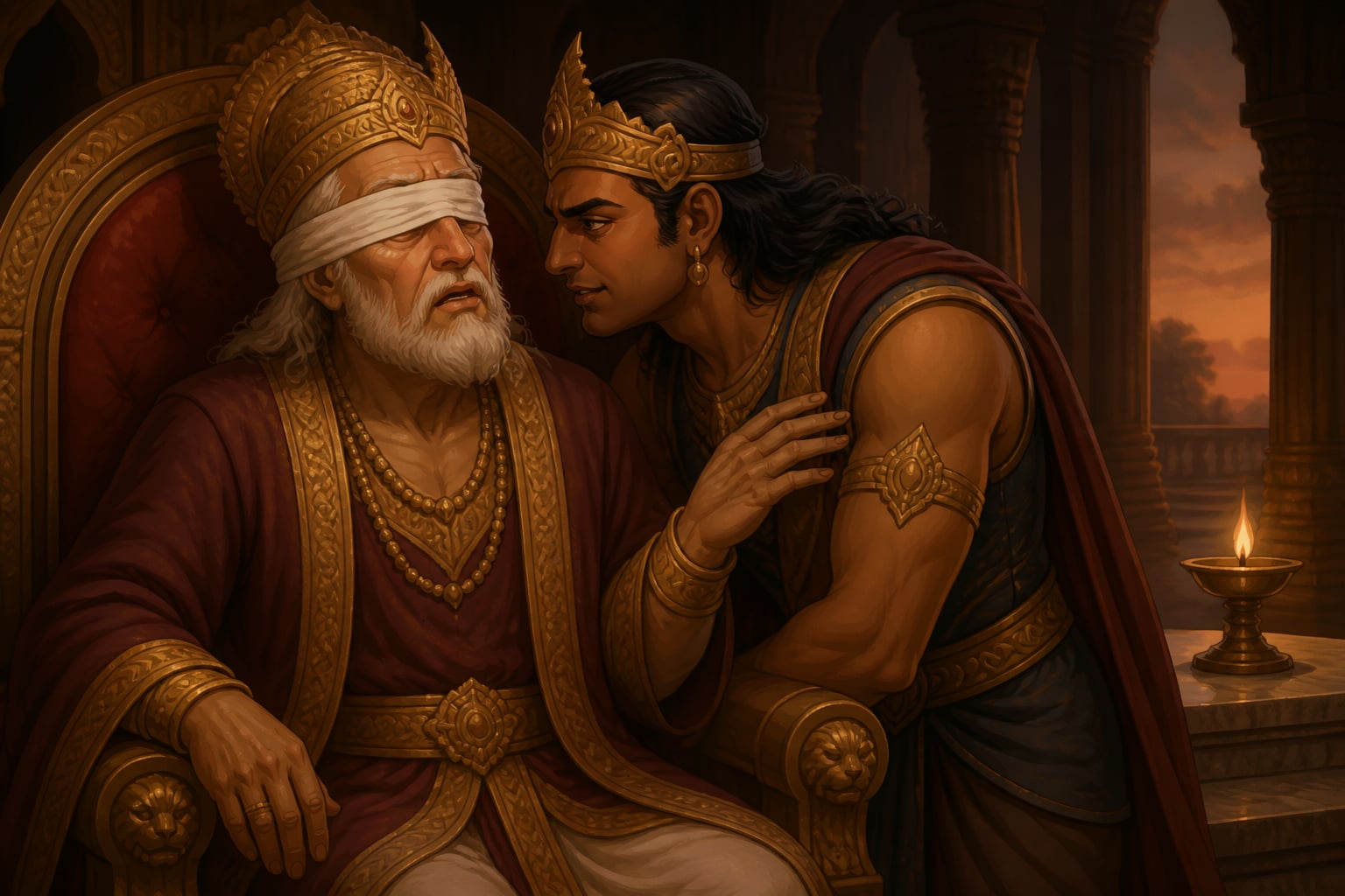 Dhritarashtra unable to restrain Duryodhana