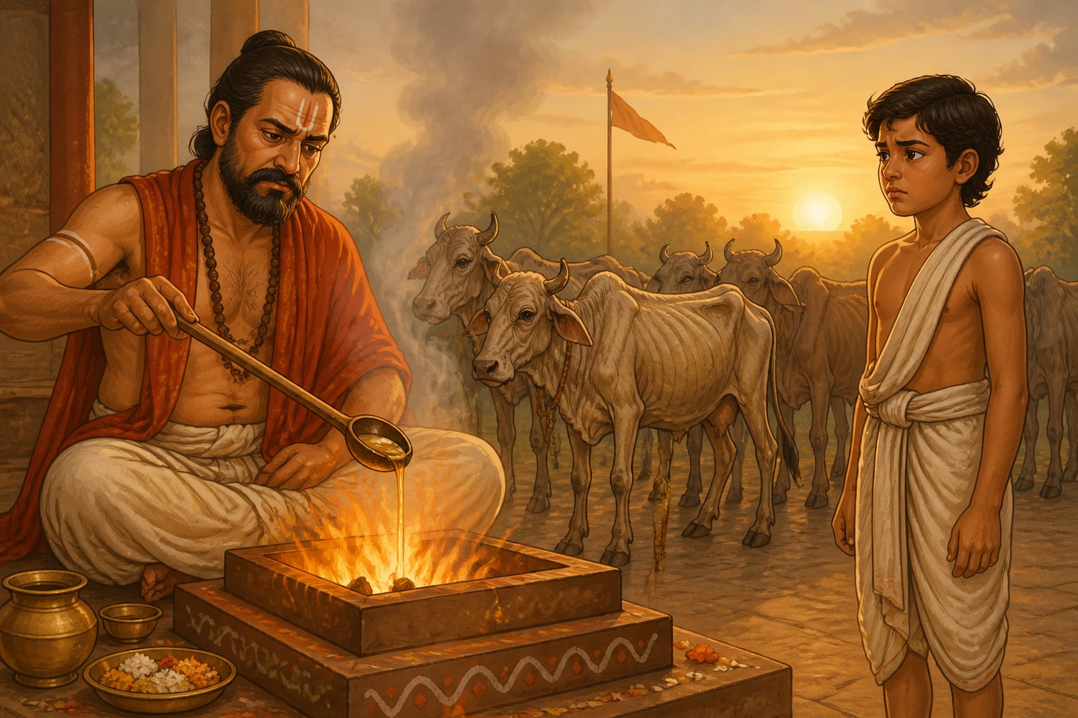 Vajashravasa's yajna with frail elderly cows