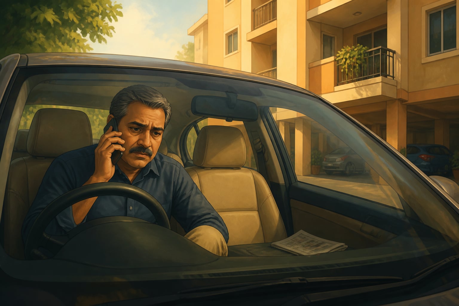 Father slumped in his car outside his daughter's apartment building