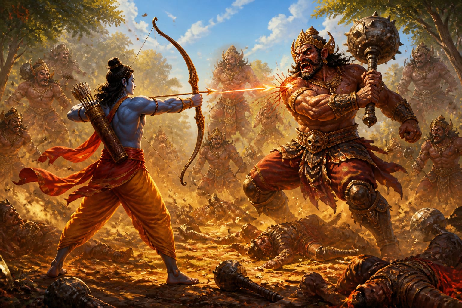 Rama in single combat with Khara