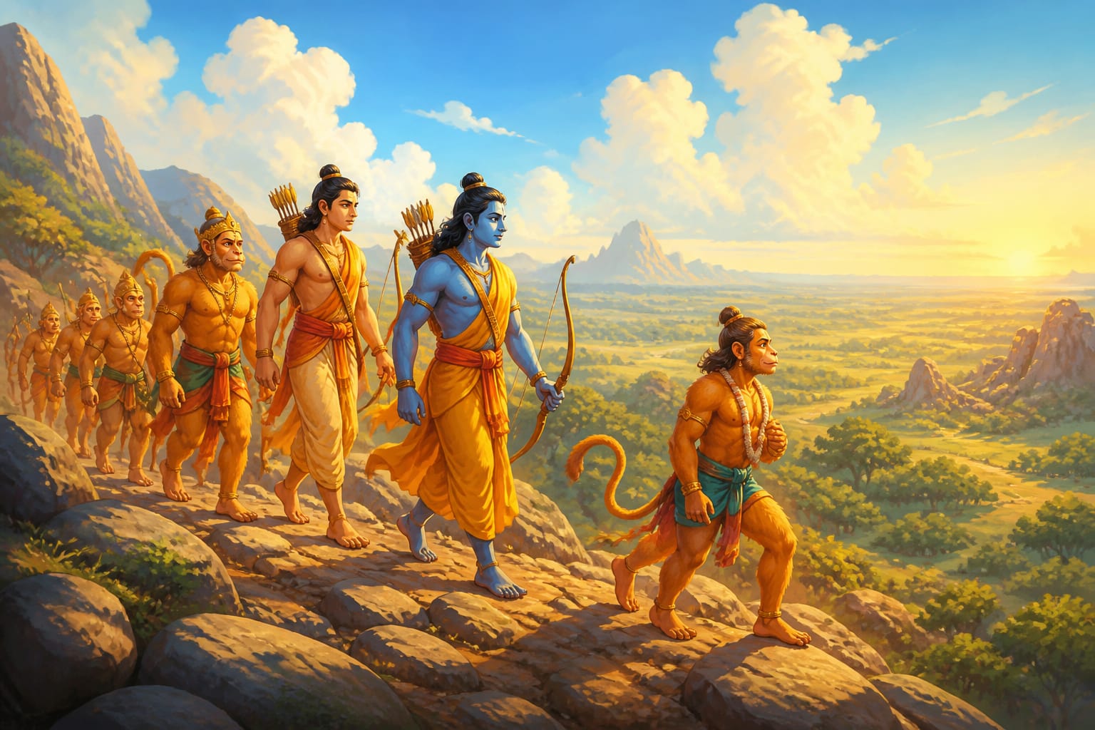 Descent from Rishyamuka into the vanara lands