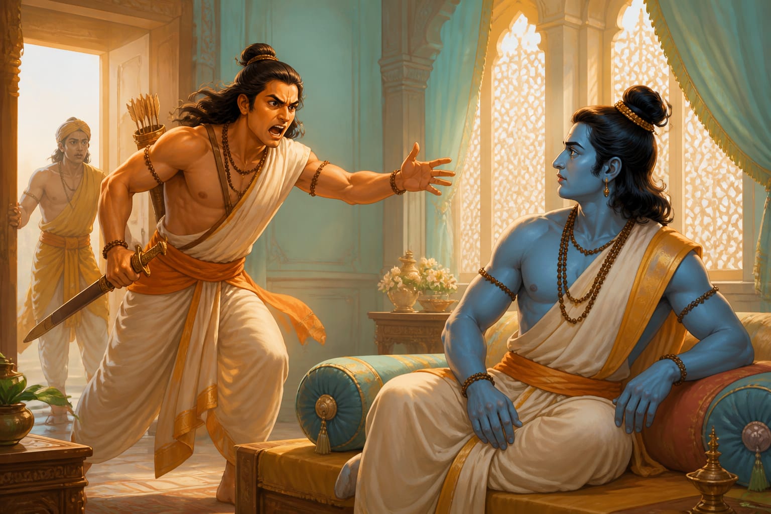 Lakshmana's fury at the news of exile