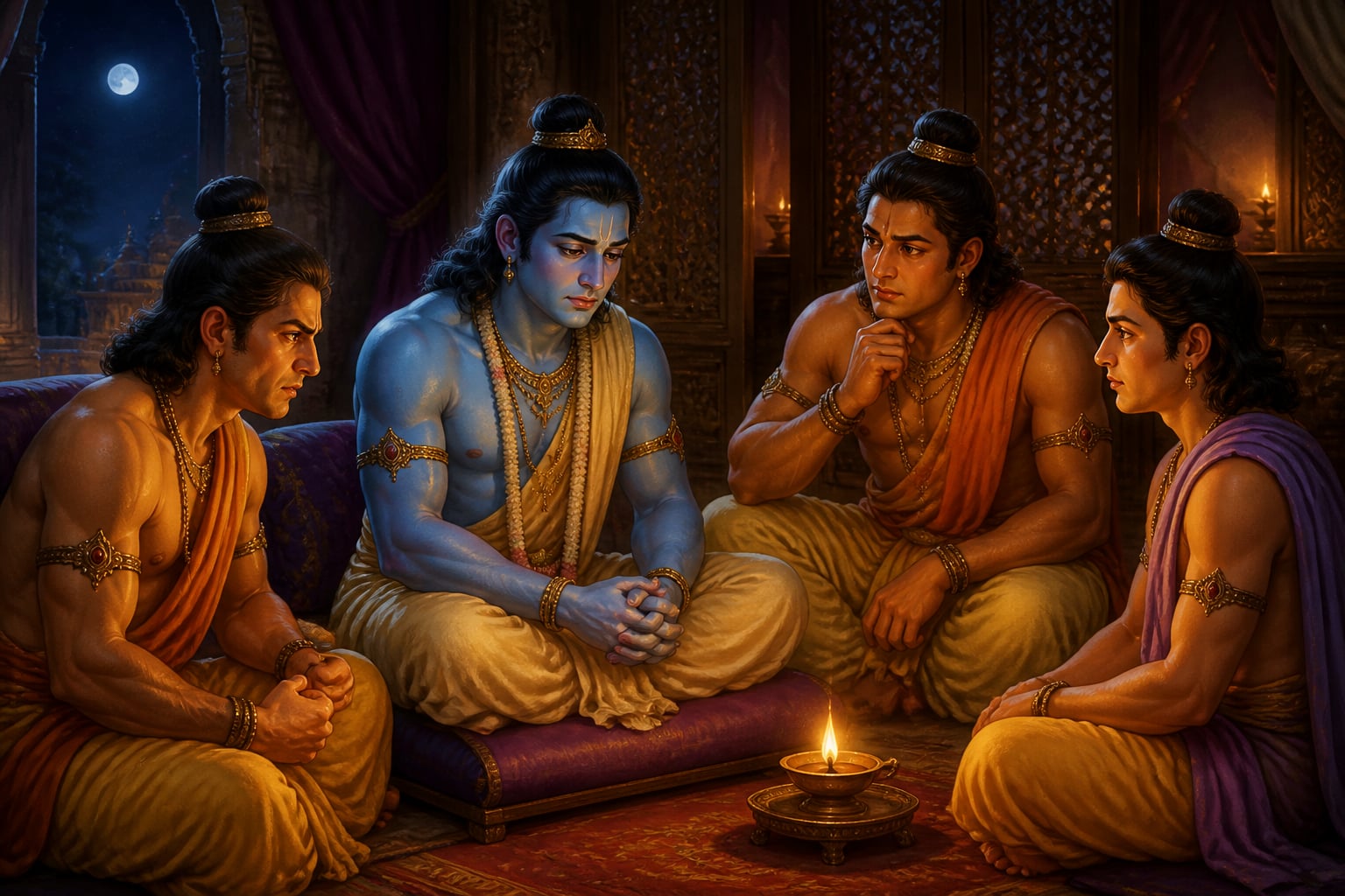 Rama's private night council with his brothers