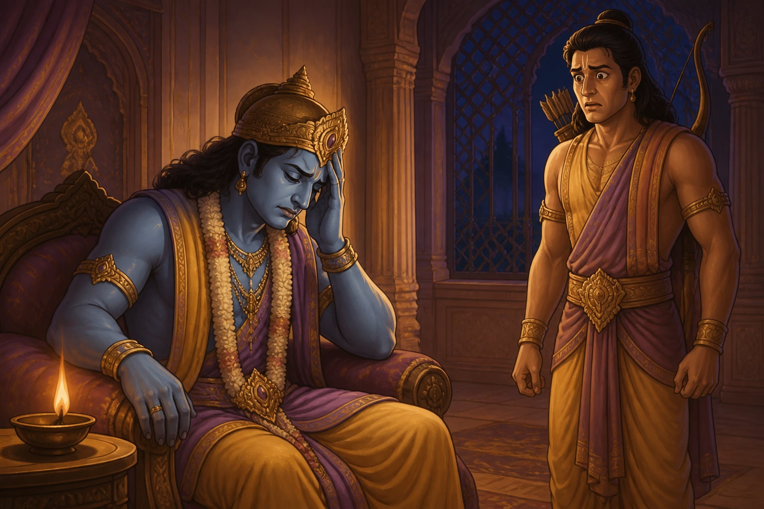 Rama gives Lakshmana the impossible command