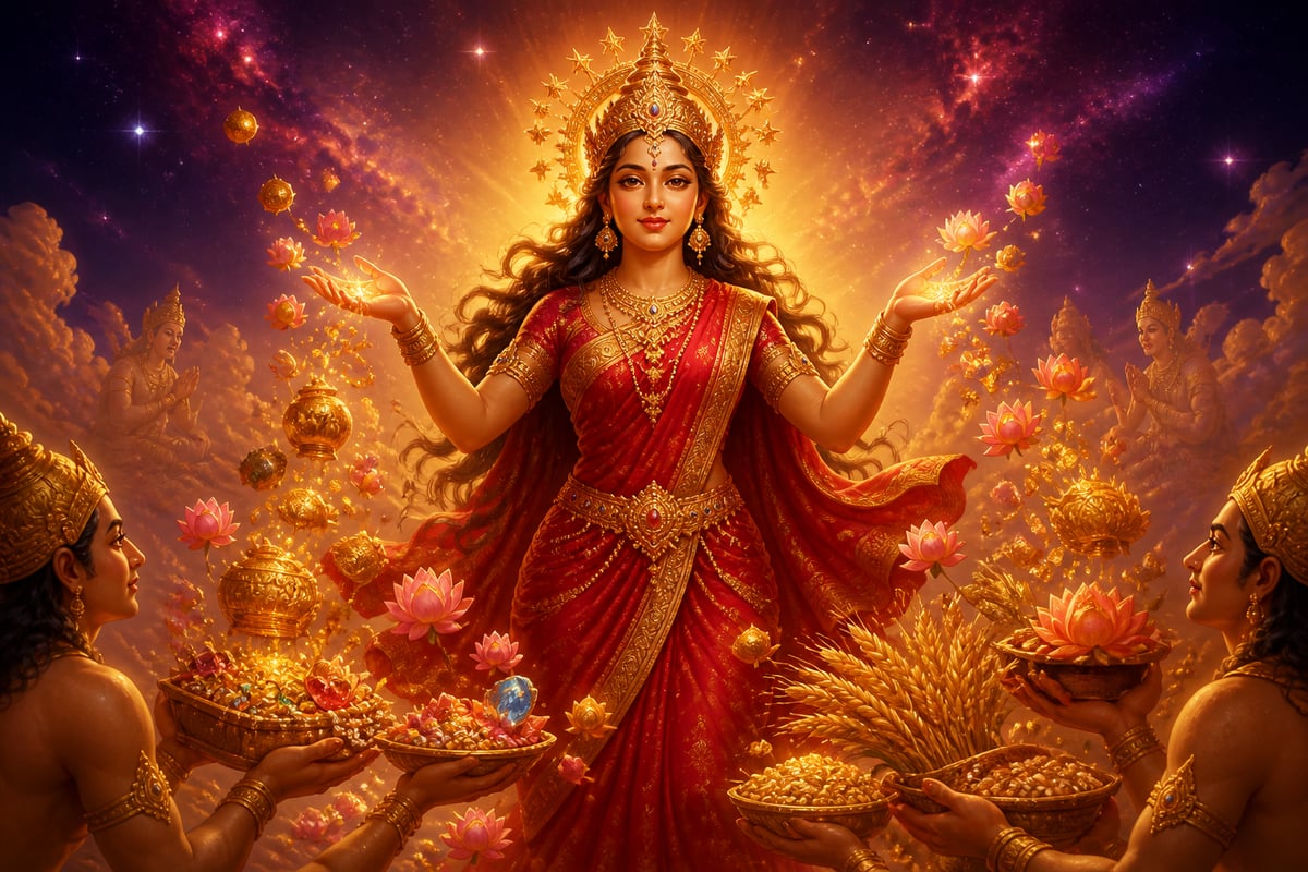 The Divine Feminine as cosmic queen, gatherer of treasures
