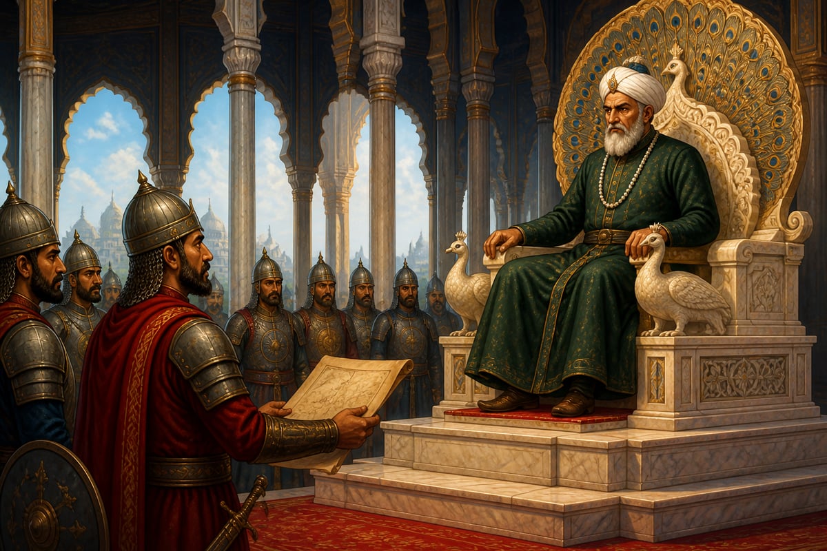 Aurangzeb on the peacock throne, the court devoid of cultural integration