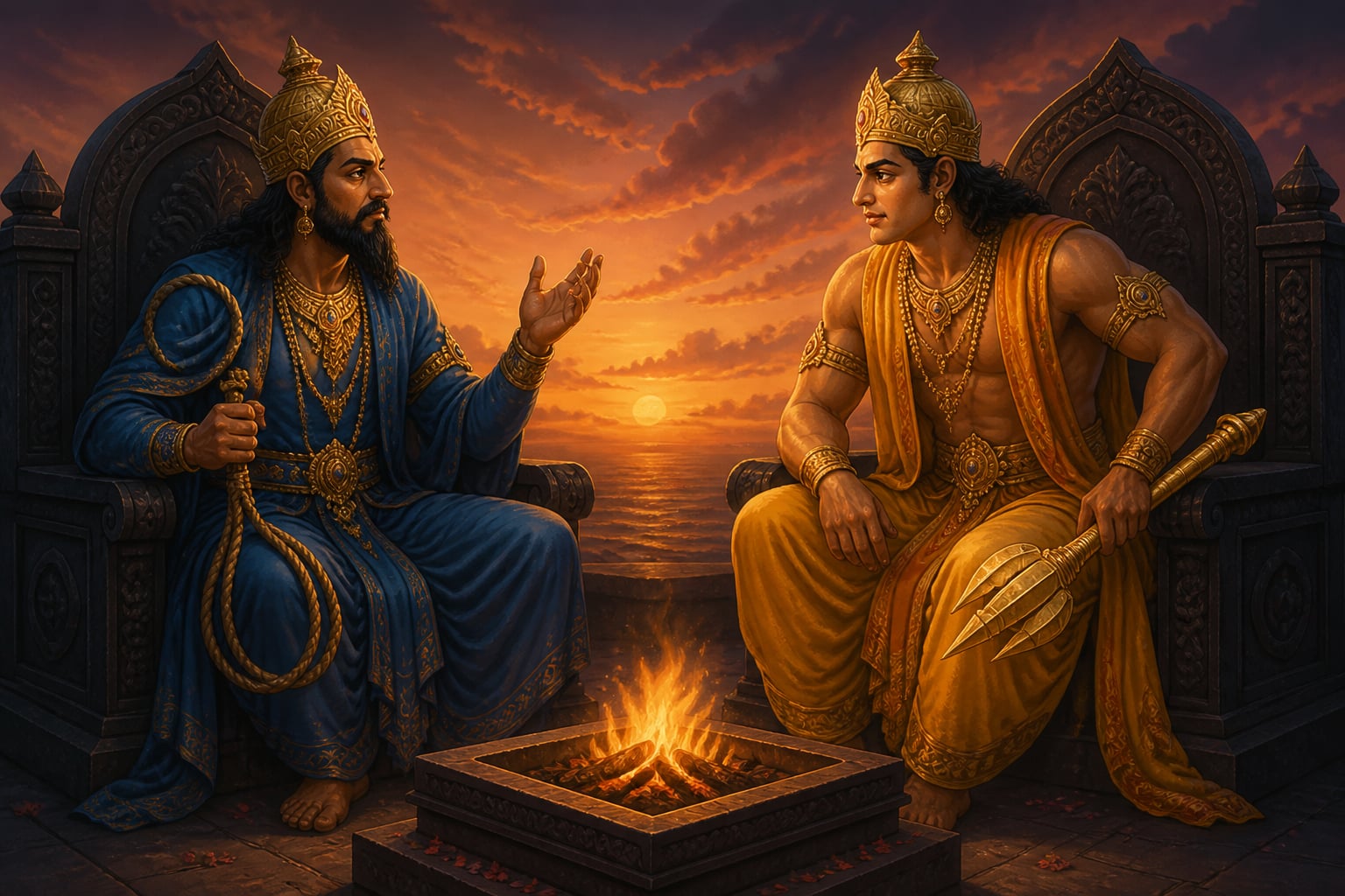 Varuna and Indra in twilight dialogue