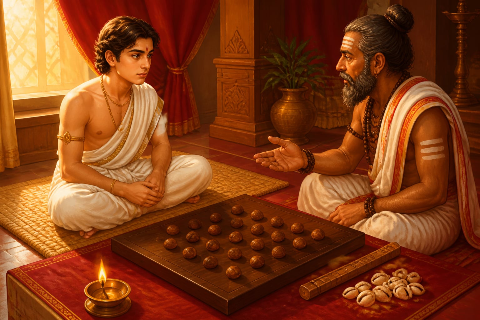 King-to-be at the ritual dice game