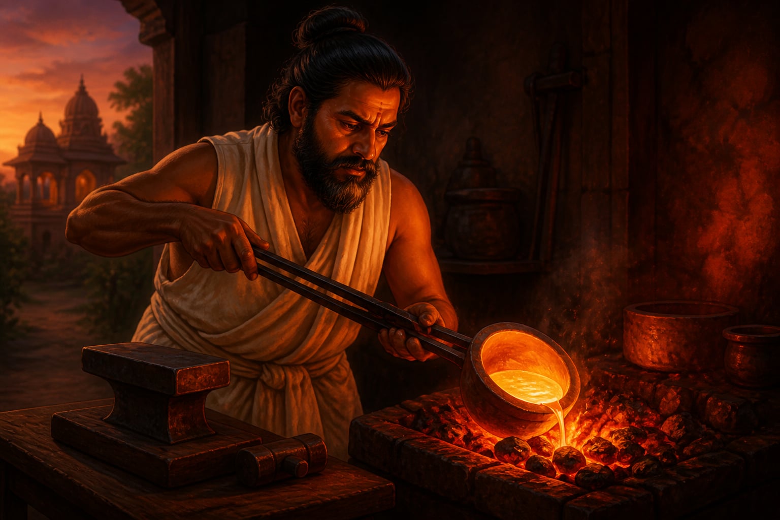 Gold tested in a crucible by fire