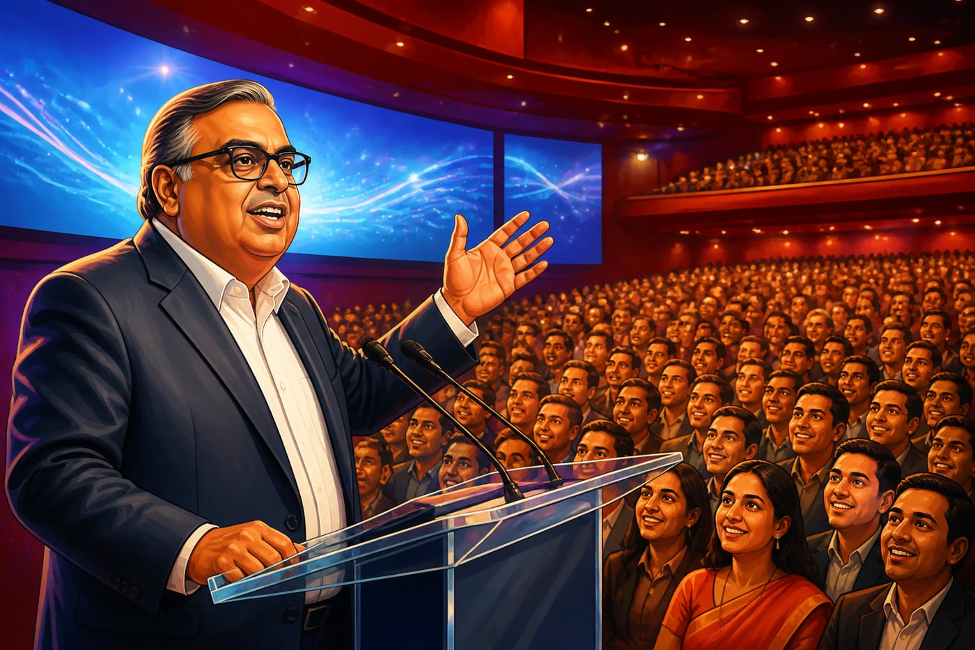 Mukesh Ambani announcing Jio at the 2016 Reliance AGM