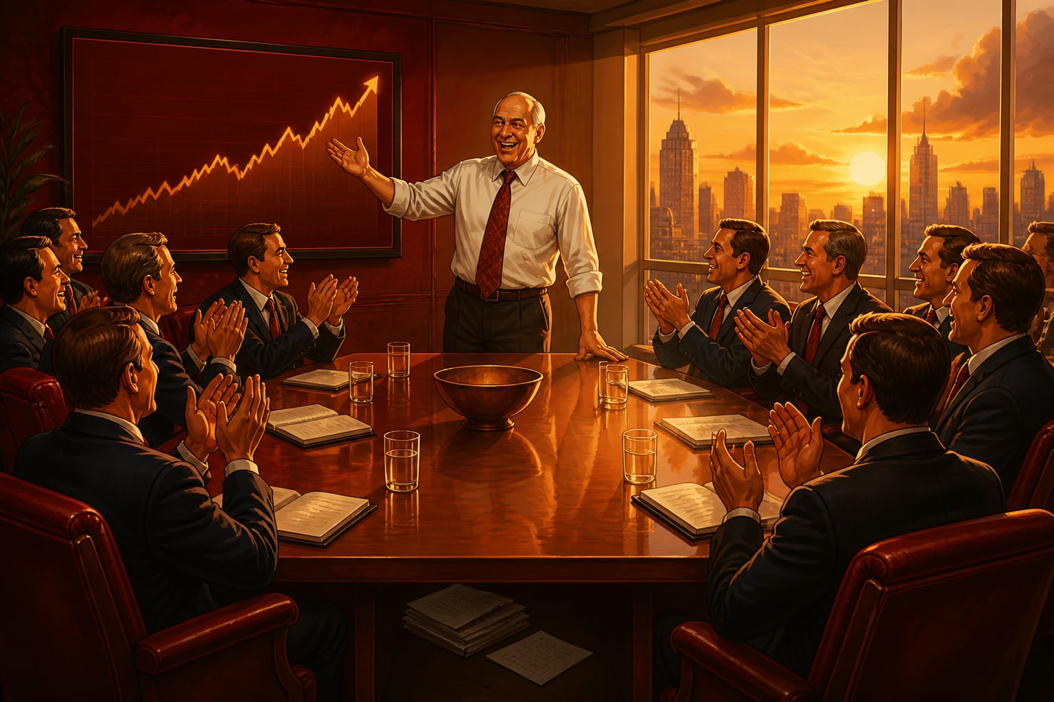 Jack Welch addressing his GE boardroom at the peak