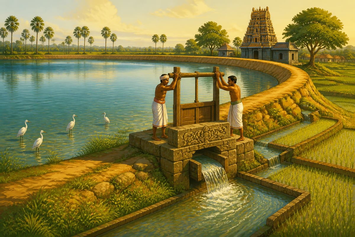 Tamil Nadu ery irrigation tank at afternoon