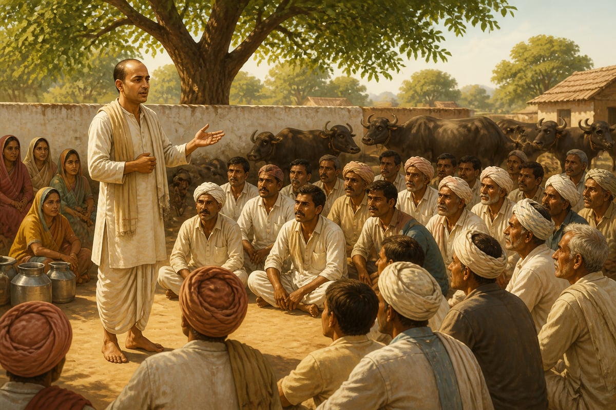 Sardar Patel addressing Gujarat dairy farmers in 1946