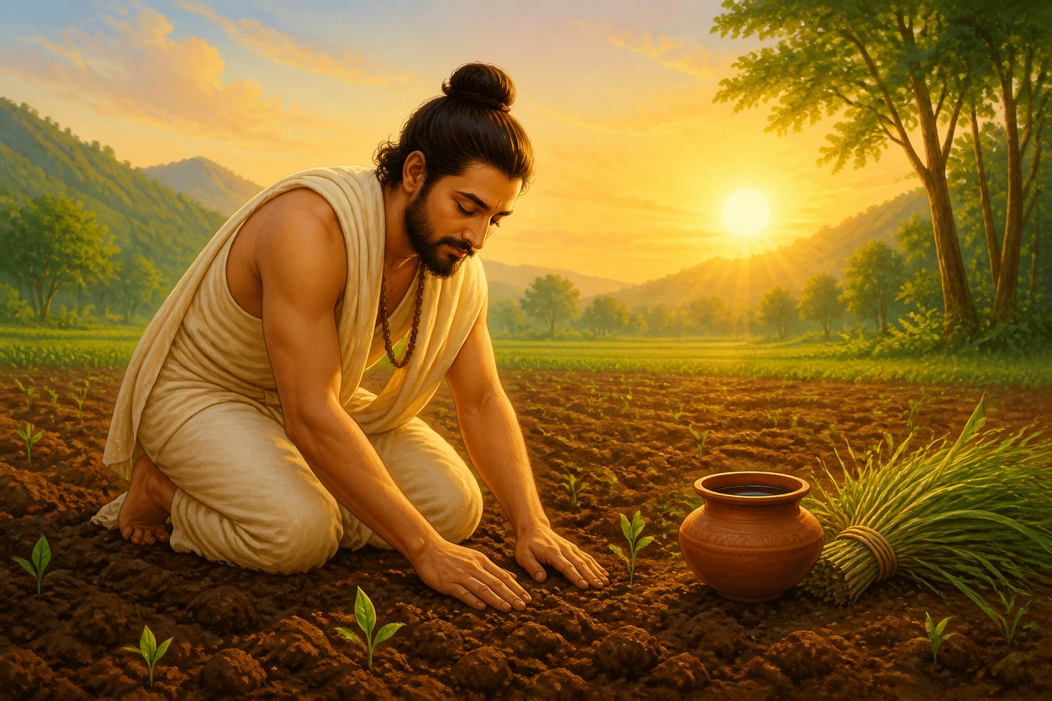Touching the earth as mother
