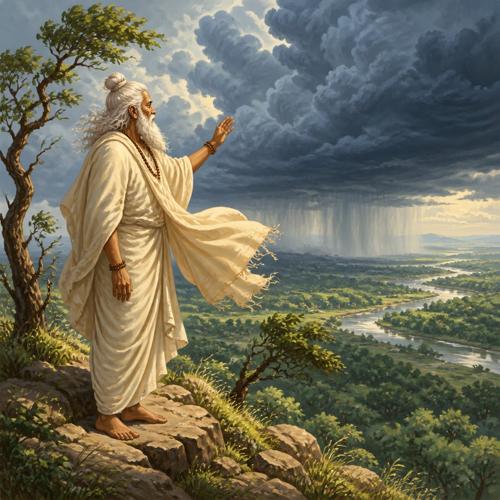 Rishi Vamadeva on a ridge as monsoon approaches