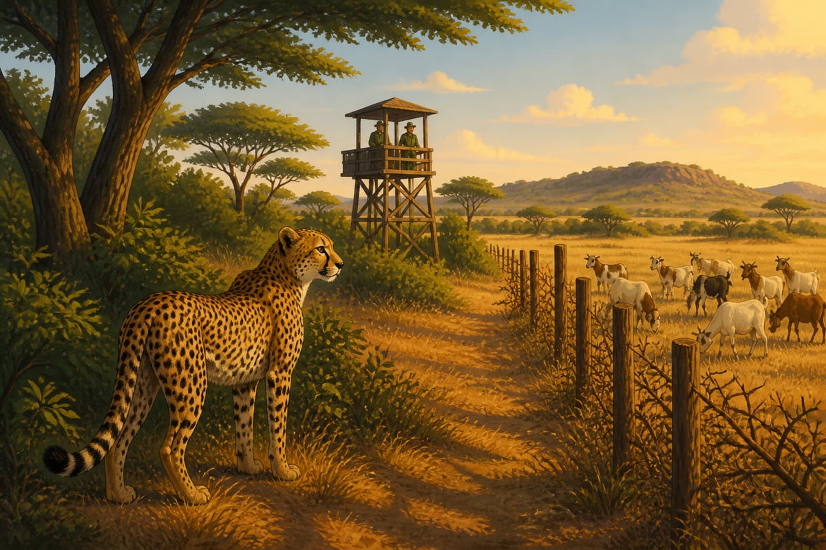 A reintroduced cheetah at the edge of Kuno National Park