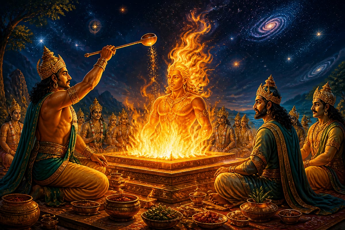 The Devas themselves performing the primordial cosmic yajña