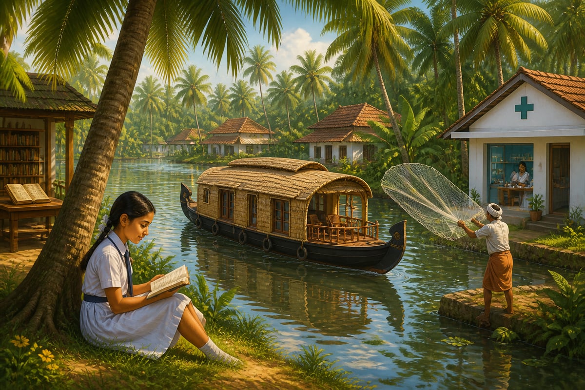 A Kerala backwater village integrating education health and tradition