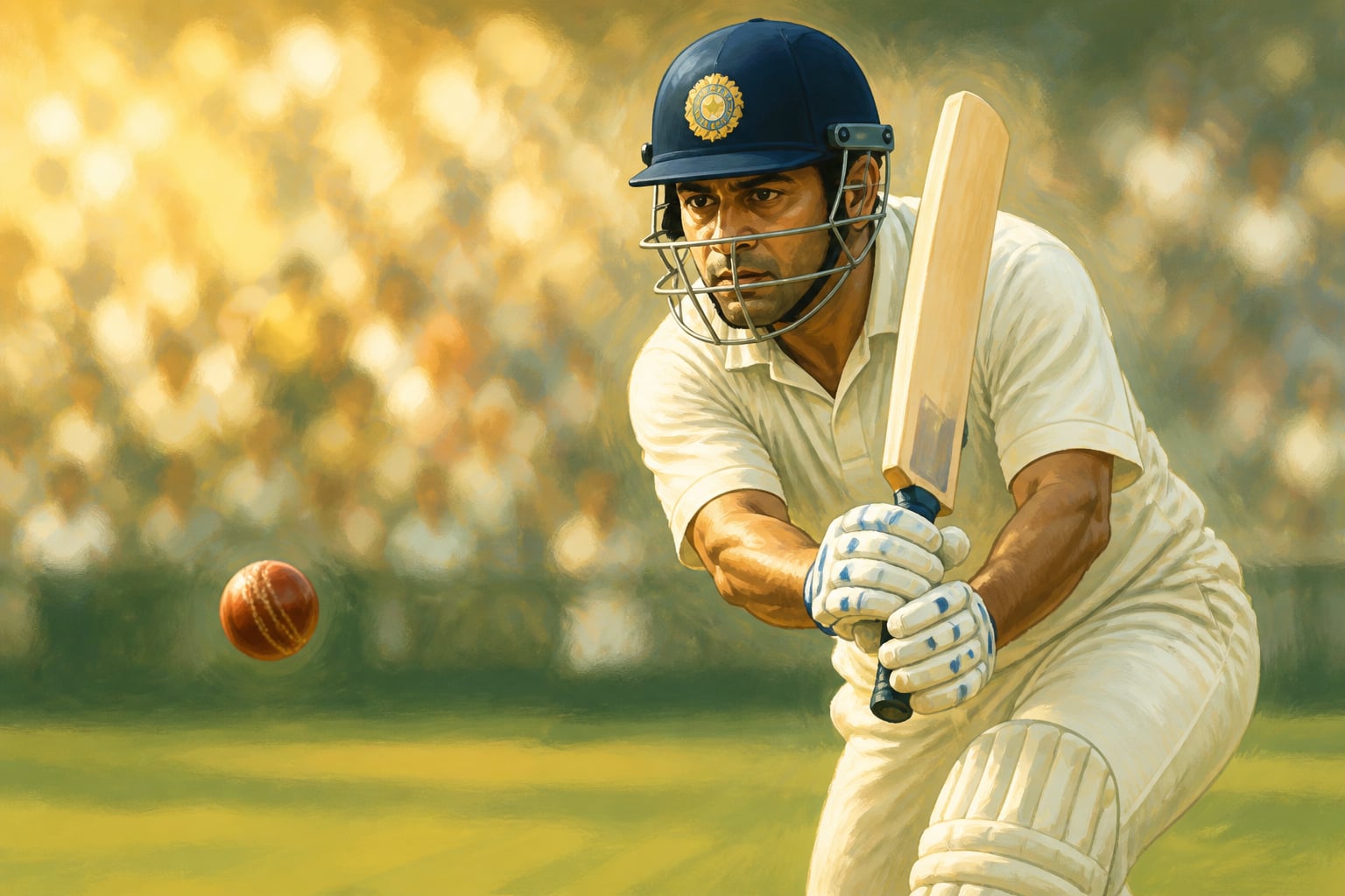 Rahul Dravid batting steadily at the test crease