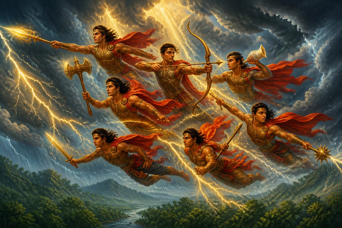 The Maruts flying together each in his own way