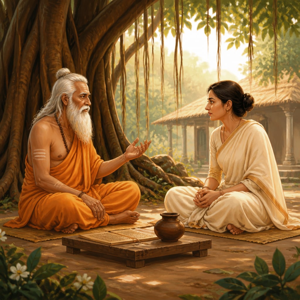 Yajnavalkya teaching Maitreyi