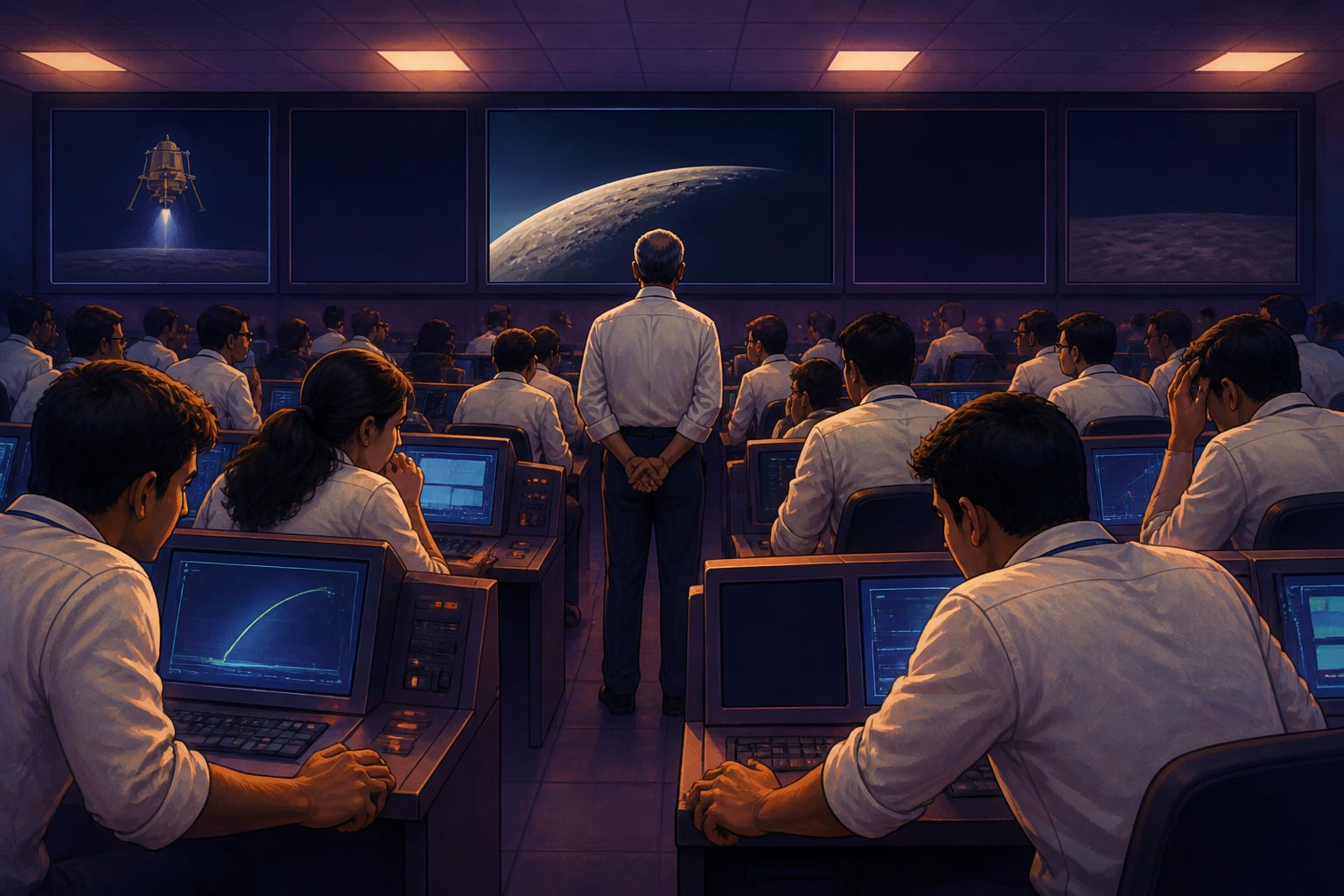 ISRO mission control silent after Chandrayaan-2 lost contact