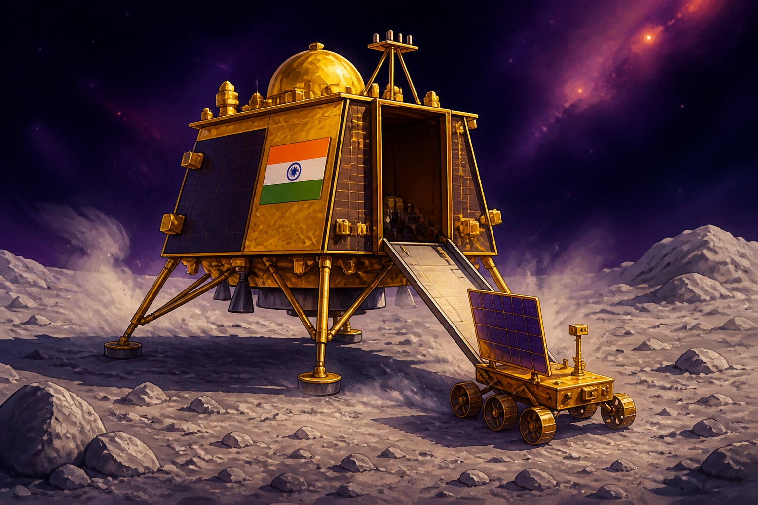 Chandrayaan-3 Vikram landed on the lunar south pole
