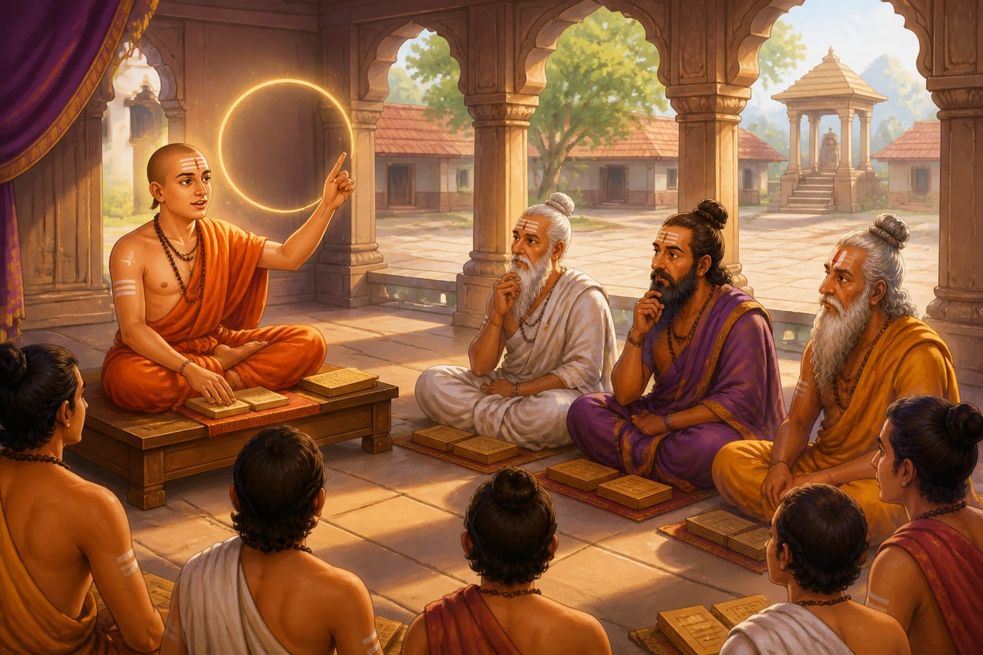Adi Shankaracharya unifying scholars from different schools