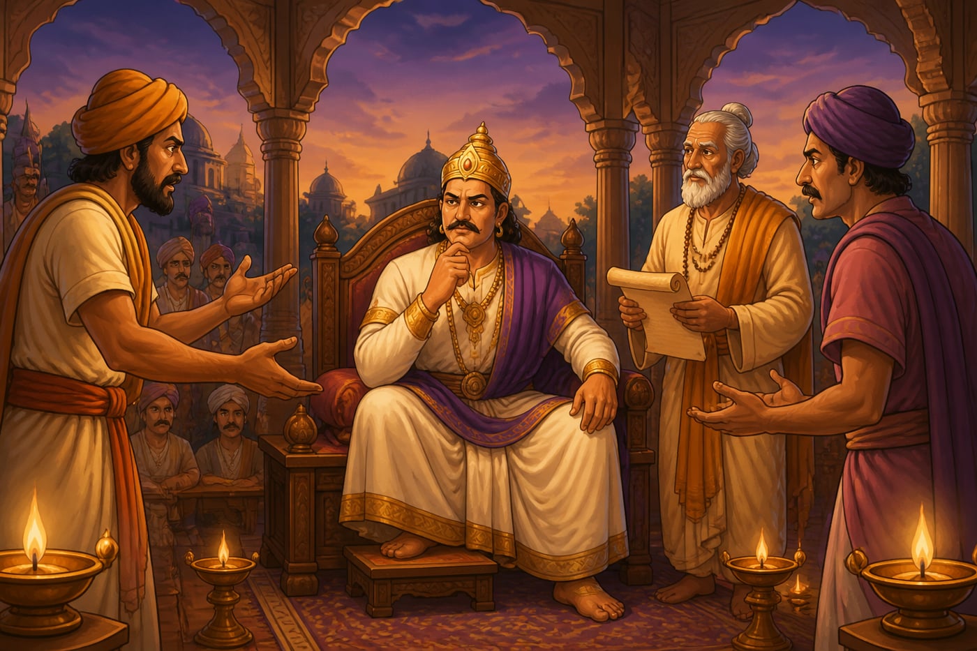 King Vikramaditya rendering a hard judgment despite incomplete evidence