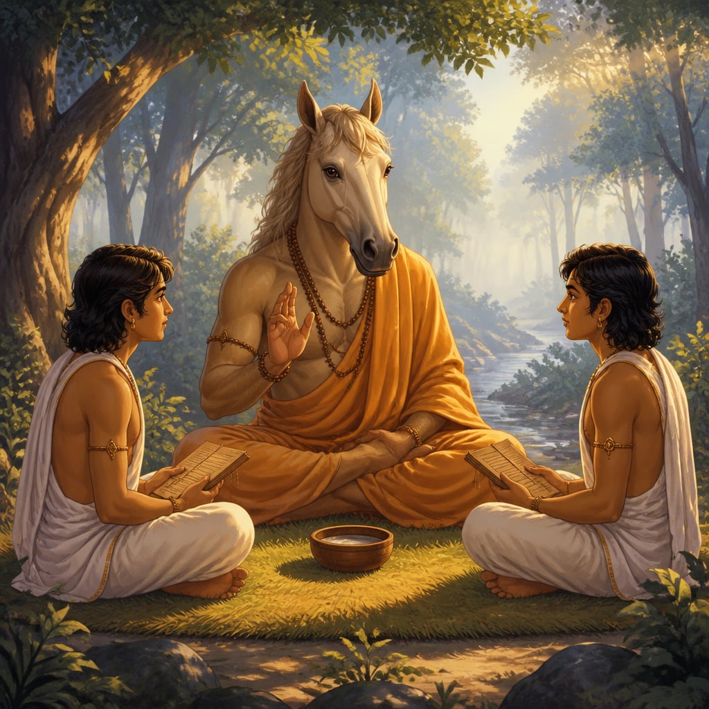 Rishi Dadhyanc teaching the Ashvin twins